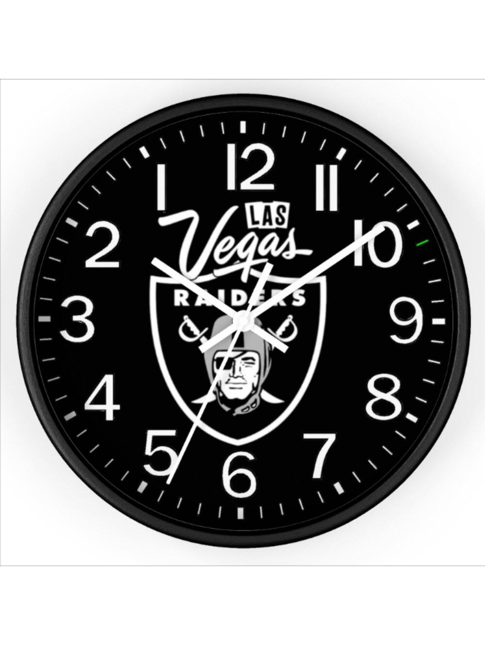 REVERSE TICKING CLOCK RAIDERS NFL Glow In The Dark Wall Clock New!